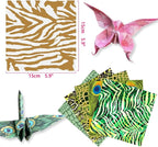 Square Origami Paper 6x6 Double Sided 50 Sheets 50 Colors 70GSM Origami Kit Japanese Chiyo Easy Fold Arts Crafts DIY Handwork Beginner Animal Fur