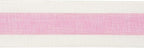 MEEDEE Pink White Stripe Wired Burlap Ribbon with Ivory Stripes Edge - 2.5 Inch, Light Pink (10 Yards) for Wreaths, Garland, Lantern, Mailbox Topper Bow