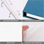Zesthouse Large 18In Photo Album Self Adhesive 60 Pages, 3-Ring Scrapbook Albums Holds 8x10 5x7 4x6 Photos, DIY Magnetic Picture Book with Writing Space, Gift for Family Wedding Baby