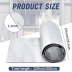 Diamond Plate Sheet Metal Heavy Duty Tread Aluminum Sheet Diamond Tread Plate for Wall Covering, Cargo Trailer, RV and More(120 × 10 Inch,Silver)