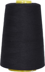 Mandala Crafts 4 Pack of Serger Threads Cones Spools - 40S/2 24000 Yards Polyester Black Threads for Sergers Machine and Overlock Quilting Sewing Machine