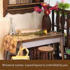 This DIY Miniature Building Set Helps You Create Your own Cozy Greenhouse with All The Furniture Included. It's Suitable for Adults and Teenagers and Makes a Great Gift for Halloween and Christmas.