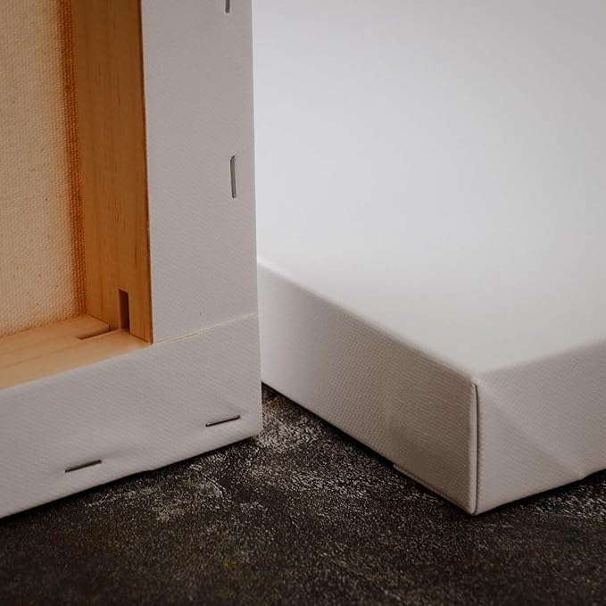 PHOENIX 8x24 Inch 3 Pack Gallery Canvas -1.5 in Thick Long Skinny Canvases for Painting - Deep Edge 100% Cotton 11 Oz. Gesso Primed White Blank Professional Canvas Oil & Acrylic Paints