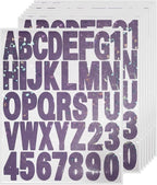 Starboling Letter Stickers,2 inch 8 Sheets Purple Alphabet Sticker,Self Adhesive Vinyl Letter Stickers Mailbox Numbers,for Arts Crafts Outdoor Sign Poster Mailbox Sign Doors Mailboxes Car Truck