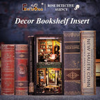 CUTEBEE Book Nook Kit - DIY Miniature House Dollhouse Kit for Adult and Teens, Booknook Bookshelf Decor Alley Model Build with LED Light, Gifts for Family and Friends