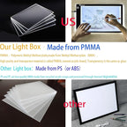 Light Box Drawing Pad, Tracing Board with Type-C Charge Cable and Brightness Adjustable for Artists, AnimationDrawing, Sketching, Animation, X-ray Viewing (A4) Not Rechargeable