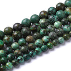 10mm 76pcs Natural African Turquoise Stone Beads for Jewelry Making Round Loose Gemstone Beads DIY Bracelet Necklace Earrings 32" 2 Strands