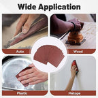 1/4 Sandpaper Sheet – 4-1/2” x 5-1/2”, P60 Grit, Red Aluminum Oxide, Plain Backing, 50-Pack – Sandpaper Sheets for Palm Sanders and Woodworking