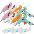 Mini Hot Glue Gun, Hot Melt Gun with 30 Glue Sticks for Arts Crafts, Mini Glue Gun Kit for Kids School Craft and Quick Home Repairs (Multicolored, 20W, 8 Pieces)