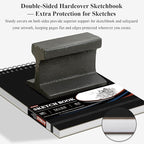 9" x 12" Sketch Book, Top Spiral Sketchbook Hardcover, 68lb (100gsm) Drawing Paper Pad & Sketch Paper, 1-Pack Sketch Pads for Drawing for Adults, Professional Art Supplies for Teens & Artist Gifts.