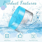 SATINIOR 12 Pack Plastic Container Jars with Lids Round Clear Travel Cosmetic Container Jars for Toiletries, Lotion, Cream, Ointments, Makeup, Rhinestone, Samples, Kitchen Storage(2 oz,Blue)