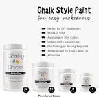 Chalky Chicks All-in-One Chalk Paint for Furniture or Cabinet -4Fl Oz- Matte Finish Powdered Snow (Pure White) for Metal, Wood Furniture Paint - No Sanding All-in-One for Home Decor & Crafts, USA Made