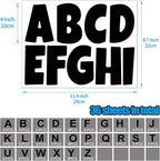 Bemeol Letter Stickers 351 Pieces 4 Inch Bulletin Board Letters Alphabet Cutout Letter for Bulletin Board Display Home Classroom School Decor(Black)