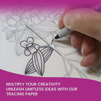 Tracing Paper 9 x 12 Inch - 50 Sheets 41lb/63gsm Transparent Vellum Paper for Sketching, Preliminary Drawing, Drafting & Overlays - Premium Translucent Tracing Paper for Pencil, Marker and Ink