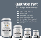 Chalky Chicks All-in-One Chalk Paint for Furniture or Cabinet - 4 Fl Oz - Matte Finish Blue Steel (Blue Gray) for Metal, Wood Furniture Paint - No Sanding All-in-One for Home Decor & Crafts, USA Made
