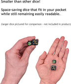 Futhark MTG Counter Dice Set - 25 Compact Multicolored Acrylic Dice with Plus/Minus Counters - Easy to Carry & Easy to Read - Accessories for Magic: The Gathering