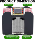 Unniweei Automatic Card Shuffler, Battery-Operated Electric Shuffler, Casino Card Game for Poker, Home Card Game, UNO, Phase10, Texas Hold'em, Blackjack, Home Party Club Game