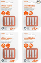 Slice 10534-CS Chisel Blades, Ceramic Blade Lasts 11x Longer Than Metal, Finger Friendly Edge, 24 Blades, White