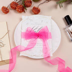 Ribbon for Gift Wrapping 3/4 inch Hot Pink Sheer Organza Ribbon for Flower Bouquet Tulle Thin Chiffon Ribbons for Wedding Invitations Christmas Halloween Presents Decorations Crafts 50 Yards