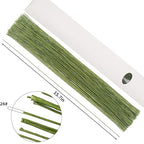 CCINEE 26 Gauge Dark Green Floral Wire Stem for Flower Arrangement Craft Supply,16 Inch,200PCS