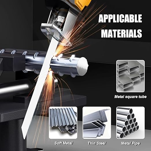 5 Pack 12 inch Reciprocating Saw Blades Set,18 TPI High Carbon Saw Blades, Metal Saw Blades with Organizer Case (5, 18TPI/300mm)