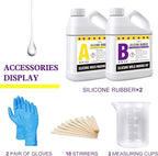 Silicone Mold Making Kit - 40oz Elastic Liquid Silicone Rubber for Making Silicone Mold, Casting - Fast Cured Translucent 18A Molding Silicone for DIY Resin Molds, Candle Molds, Soap Mold, Crafts