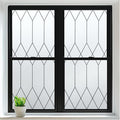 rabbitgoo Window Privacy Film for Glass Windows, Frosted Glass Cling with Decorative Moroccan Lattice, Removable Heat Control Sun Blocking Door Covering Sticker for Home Bathroom, 29.5 x 157.4 inches