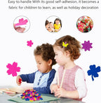 Felt Stickers, Self Adhesive Flower Butterfly Clover Assorted Shapes, Greeting Cards Decorative Stickers with Assorted Colors and Sizes Packing for Kid's Arts Craft Supplies