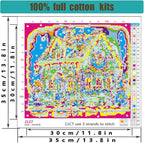 Christmas Stamped Cross Stitch Kits - Christmas House Counted Cross Stitch Kits for Beginners Adults Needlepoint Cross-Stitch Patterns Dimensions Needlecrafts Embroidery Kits Arts and Crafts