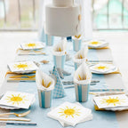 Aodaer 48 Pieces Disposable Sun Paper Napkins Sunshine Birthday Decorations Sun Party Napkins Cocktail Dinner Napkin Set 13" x 13" Unfolded Tableware Napkins for Sun Birthday Party Supplies