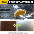 6-Inch 240-Grit Gold PSA Sanding Discs, 50 Pack – Pro-Grade Self-Adhesive Stickyback Sandpaper with Quick-Release Tabs for DA Sander, Very Fine Automotive/Wood/Metal Sanding