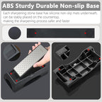 Diamond Sharpening Stone Set, Knife Sharpener Stone, Double-sided Coarse 400 / Fine 1000# | Extra Fine 3000 Grit, 2 Sizes Whetstone Tool with Non-Slip Base, Diamond Plate Honing Stone, Hone Sharpener