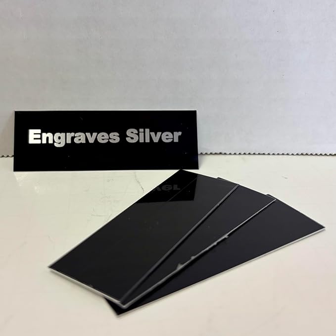 Blank Metal Plates for Laser Engraving - 4 Pack | Aluminum Sheets 0.020" Thick | CO2, Diode, Fiber Laser Compatible | Multiple Sizes & Colors (Black (engraves silver), 1x11.25 inch)