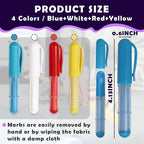 4PCS Sewing Chalk for Fabric, Wipeable and Washable Fabric Chalk for Sewing, Tailors Chalk for Fabric Etailed Marking on Fabrics, Cottons, Leathers - Blue, White, Red, Yellow