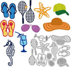Cutting Dies Metal Stencils Scrapbooking Tools DIY Embossing Template for Paper Card Making Album Arts Crafts Supplies (Beach supplies-11x14cm)