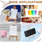 MECCANIXITY Mini Wood Display Easels, 4.9"x2.8"A-Frame Painting Tabletop Easels Holder Stand for Artists Beginners Displaying Small Canvases Art Photos Business Cards(Pack of 12, Wood Color)