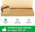 Precut POP UP Deli Paper Sheet Pack of 200, Interfolded Heavy Paper for Food Wrap and Serving (12" x 10-1/2", Kraft）