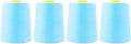 Mandala Crafts 4 Pack of Serger Threads Cones Spools - 20S/2 24000 Yards Polyester Baby Blue Threads for Sergers Machine and Overlock Quilting Sewing Machine
