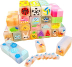 23PCS Big Fun Cute Animal Fruit Pencil Erasers for Kids Bulk,Back to School Party Gifts (Fruit Animal Jelly, Big)