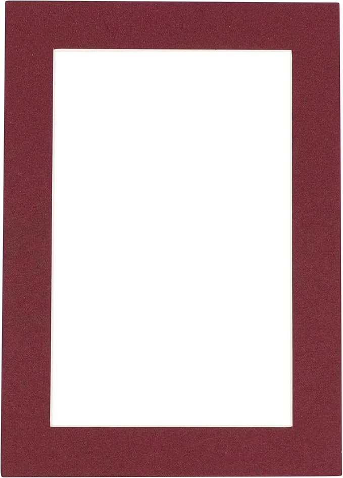 6x8 Mat for 8x10 Frame - Precut Mat Board Acid-Free Maroon 6x8 Photo Matte Made to Fit a 8x10 Picture Frame, Premium Matboard for Family Photos, Show Kits, Art, Picture Framing, Pack of 1 Mat