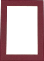 8x10 Mat Bevel Cut for 5.5x8.5 Photos - Acid Free Maroon Red Precut Matboard With Backing Board and Crystal Clear, Self Seal Photo Mat Bag - For Pictures, Photos, Framing - 4-ply Thickness