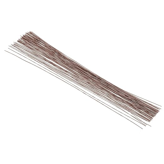 PATIKIL 26 Gauge 16" Floral Stem Wire, 100 Pcs Paper Wrapped Iron Artificial Flower Stem Accessories for DIY Bouquet Stem and Craft Decoration, Brown