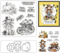 Halloween Clear Silicone stampReusable Stamp with Pumpkins, Skulls, Bats, Santa Claus, and Holiday Designs. Used for Making Cards, scrapbooks, and DIY templates (Scarecrow)