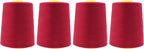 Mandala Crafts 4 Pack of Serger Threads Cones Spools - 20S/2 24000 Yards Polyester Cranberry Threads for Sergers Machine and Overlock Quilting Sewing Machine