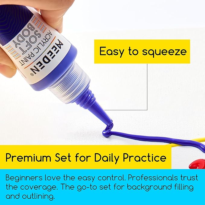 MEEDEN Soft Body Acrylic Paint: Peach Red Matte Finish - 250ml/8.45oz Bulk Acrylic Colors in Ergonomic Bottle - Fluid Flow Art Paints for Artists Canvas Painting