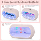PUWANJILI UV Light for Resin,360° Ring Dual-Layer & Adjustable Time Setting (1/3/5min)UV Resin Light,56 LED High-Powered UV Lamp for Resin Curing,Fast Curing Lamp for Resin Molds,DIY Crafts Decor,Pink