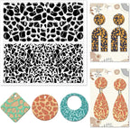 CHGCRAFT Tile Pattern Polymer Clay Texture Sheets Pebble Texture Silicone Clay Texture Stamp Clay Modeling Pattern Pad Texture Sheets for Earrings Jewelry Making