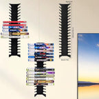 4 Pack Video Game Case Storage Wall Mount - Holds Up to 72 Disc Boxes,Metal Wall Mounted Game Case Holder for PS,DVD,Xbox Game Organizer