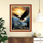 Funchey Stamped Cross Stitch Kits, DIY Cross Stitch Pattern for Adults Beginners Needlepoint Kits Embroidery Kit Arts and Crafts 11CT-Sunrise Eagle 16x20 inch