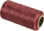 MECCANIXITY Waxed Thread,197 Yard 1mm 210D Flat Wax Thread Polyester Waxed String for Leather Sewing Hand Weaving Book Binding Home Decoration,Deep Red
